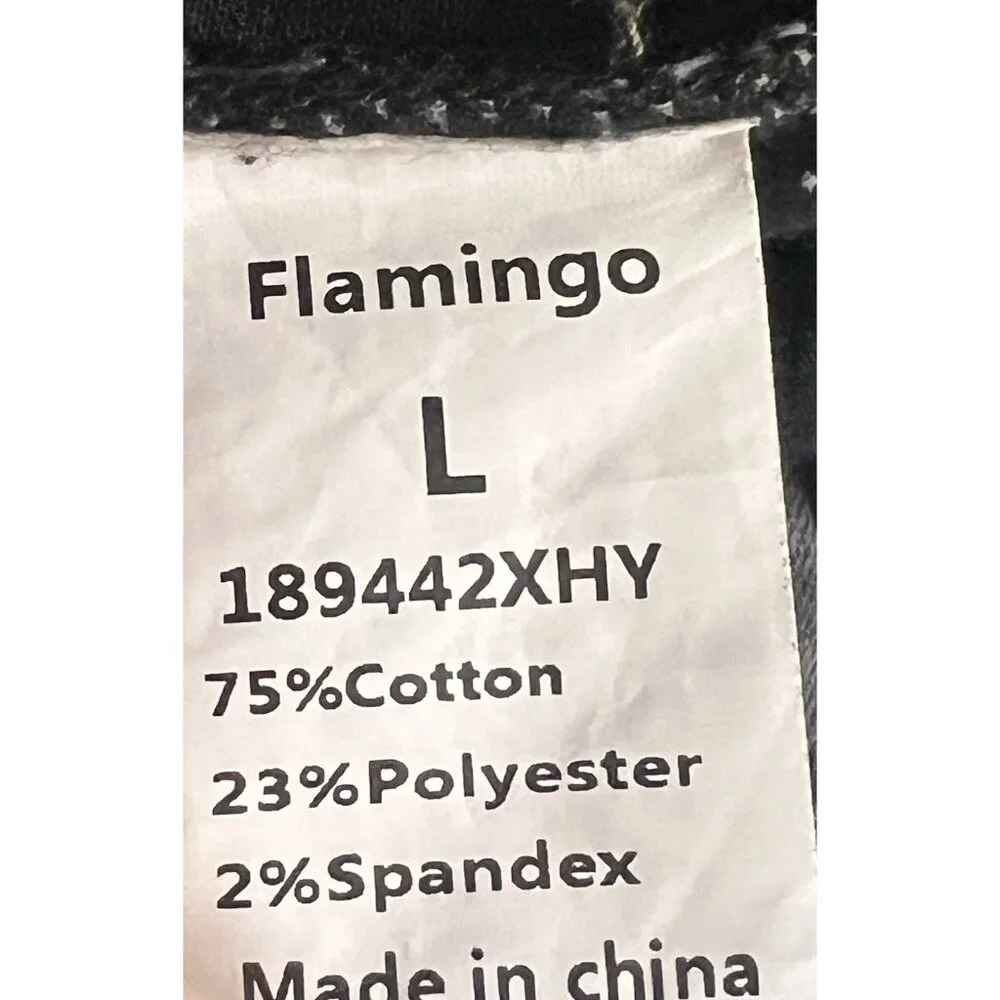 Flamingo Zip Ankle Gray Denim Jeans Womens‎ size Large pullon with elastic waist
